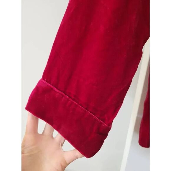SUNDANCE Silk Blend Velvet Nuance Collared Pullover Shirt Raspberry Red Size L - Picture 4 of 7